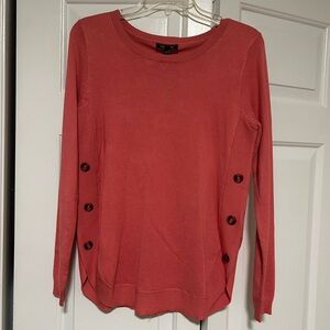 Lety & Me Cute Coral Button-Detail Sweater